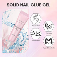 Makartt Nail Glue Gel for Press On Nails, Extra Strong 3 in 1 Solid Nail Glue for False Nail Tips, Long-Lasting 3D Gel for Acrylic Decoration, Curing Required,30 ML