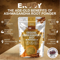 Organic Ashwagandha Powder 500g Supports Immunity | Premium Ashwagandha Root Superfood Anxiety, Stress & Fatigue Relief, Sleep Aid, Energy Increase Zero Additives Vegan Powder by PROELITE