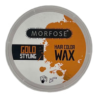 MORFOSE Morfose Hair Colour Wax Styling Gold,Temporary Hair Dye Wash In Wash Out, Coloured Hair Wax Kids Instant Styling, Hair Colour Pomade Washable for Men, Women, Party, Cosplay (100 ml, Gold)