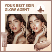 SHEBEEDO Natural Glow Illuminator Glotion,True Match Natural Glow Enhancer,Bronzing Drops Makeup Highlighter For Radiant,Hydrating Moisturizing Highlighter Lightweight Base For Face & Body,Medium