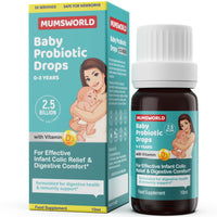 Mumsworld Probiotic Baby Drops with Vitamin D - Colic Relief for Babies & Newborns - Reduces Bloating, Wind and Crying - Probiotics for Babies & Children (10ml, 50 Servings) Pack of 3