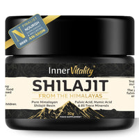 Inner Vitality Himalayan Shilajit Resin Gold Standard 78% Fulvic - 30g Natural Energy, Immunity & Mineral Supplement for Daily Wellness Support- Pure Authentic & Third-Party Tested