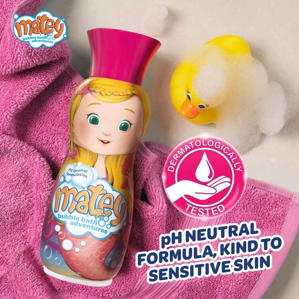 Matey Bubble Bath Molly | Kids Bubble Bath for Bath Time Fun | Long-Lasting Foamy Bubbles | Gentle Children’s Bath Wash