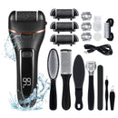 KMYC Electric Foot File for Hard Skin Remover, Feet Callus Remover Scrubber Brush File for Dead Skin Dry Heel Skin Scholl Pedicure Tools Kit, Black