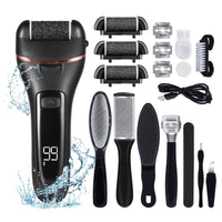 KMYC Electric Foot File for Hard Skin Remover, Feet Callus Remover Scrubber Brush File for Dead Skin Dry Heel Skin Scholl Pedicure Tools Kit, Black