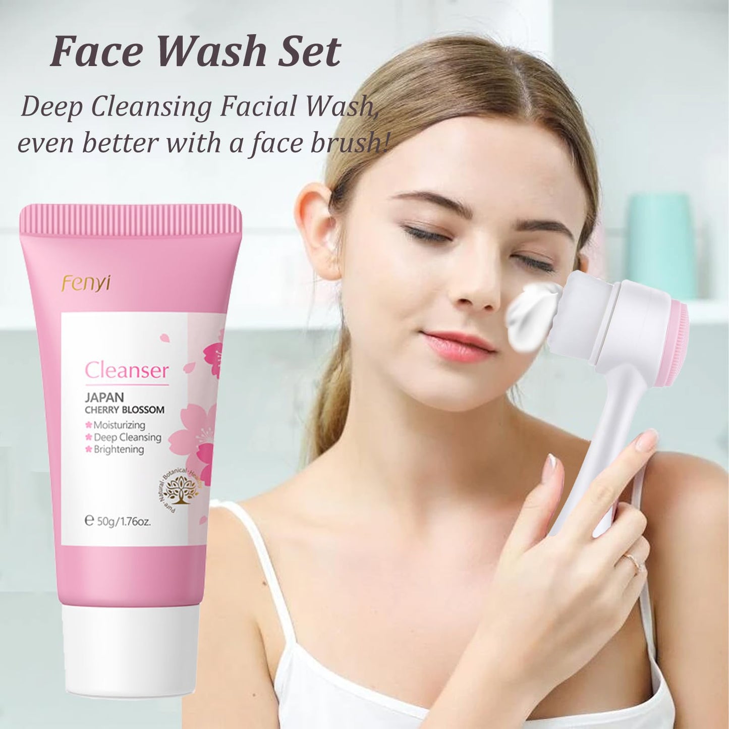 Shengqialun Skin Care Sets & Kits Sakura, Skin Care Sets For Teenagers, Gifts For Teenage Girls Pamper Sets For Women Basic Skin Care Moisturizing Set With Mud Mask, Cleanser, Serum, Cream