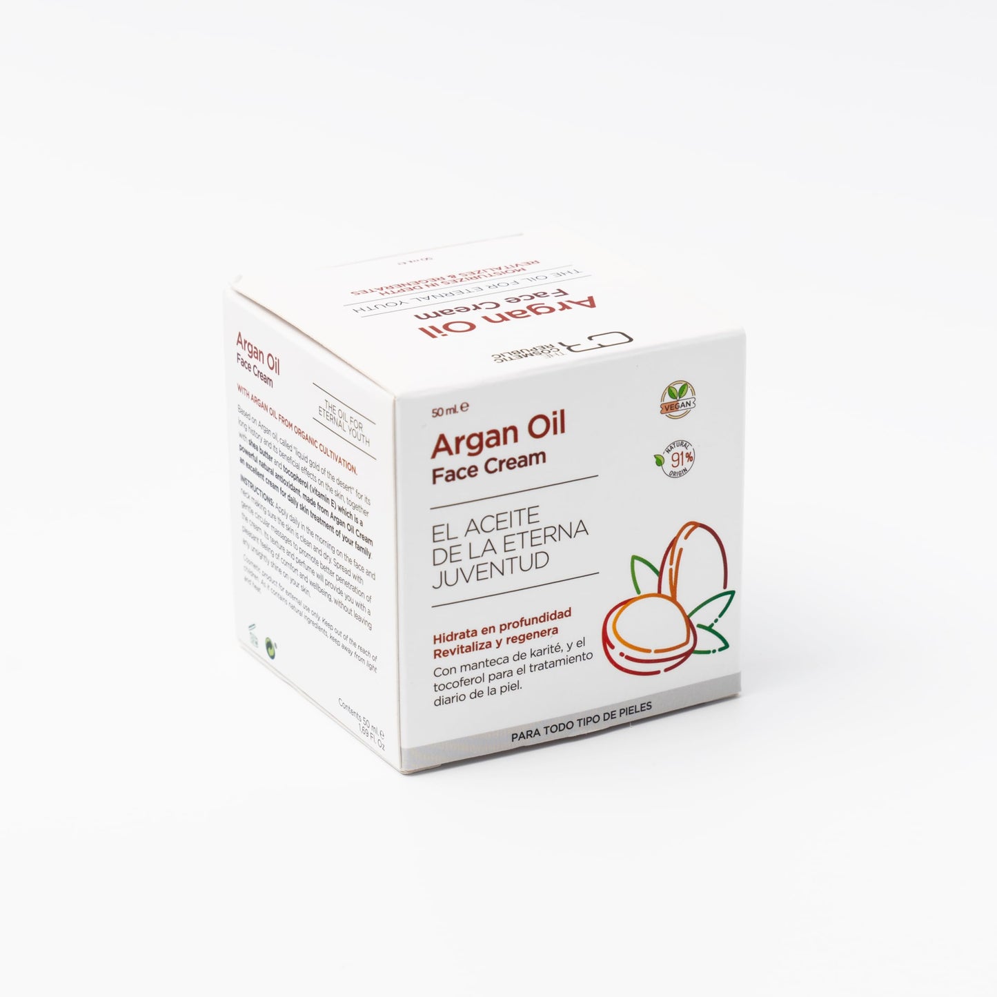 The Cosmetic Republic Argan Oil Face Cream - Hydrating Skin Moisturizer for All Skin Types, Organic, Natural, Plant-Based