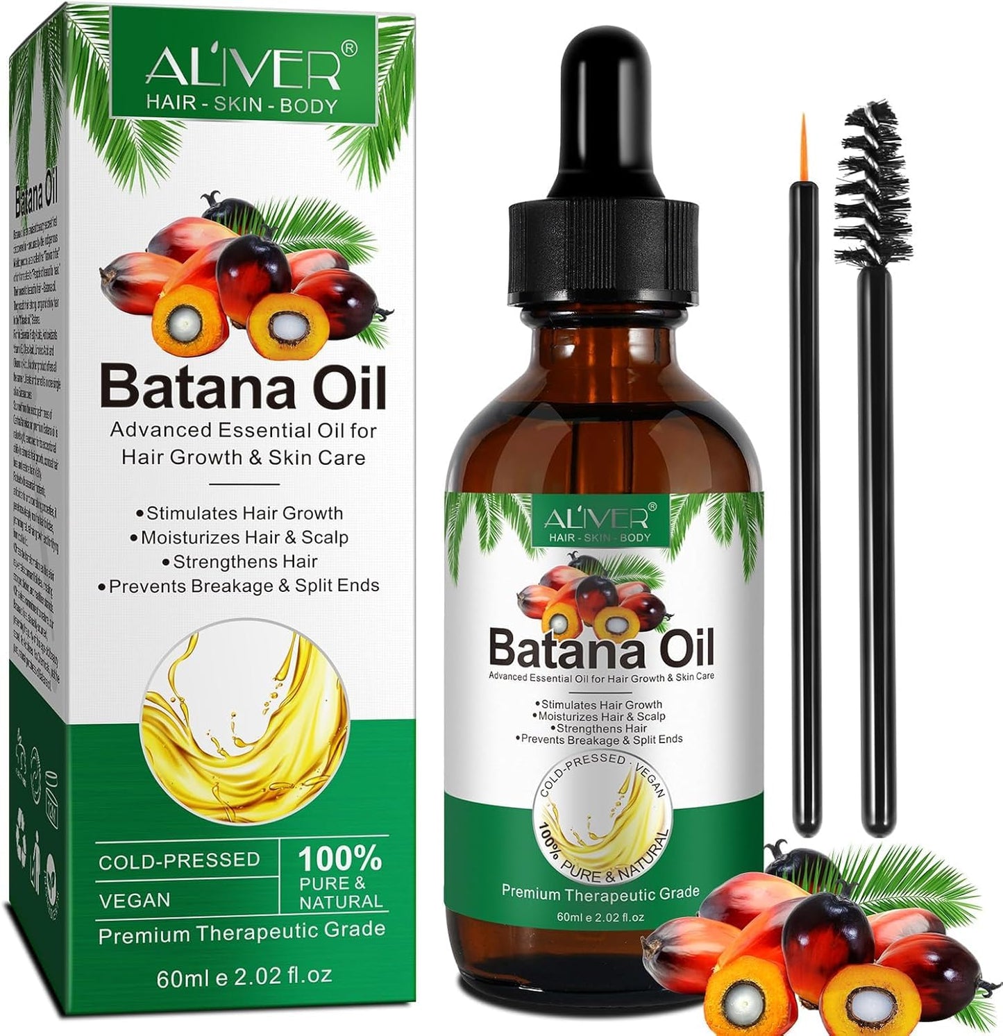 QUIWEN Batana Oil for Hair Growth & Skin Care, 100% Pure & Natural Batana Oil, Prevents Hair Loss, Repairs Damaged Hair & Skin, eliminates Split Ends & Increases Shine