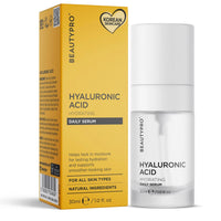 BeautyPro BEAUTYPRO HYALURONIC ACID Serum Daily Face Cream Anti-Ageing Hydrating Antioxidant Anti-Inflammatory Natural Vegan Skincare 100% Plant Based Soybean & Chamomile Multi Award Winning Brand 30ml