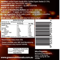 Green Nutritionals Green Vitamin C 100g Powder - Vegan Vegetarian Friendly