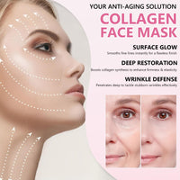 Wormeer 4PCS Collagen Face Mask - Face Masks Skincare for Deep Hydration & Firming - Glass Skin - Collagen Overnight Peel-Off Mask to Improve Fine Lines