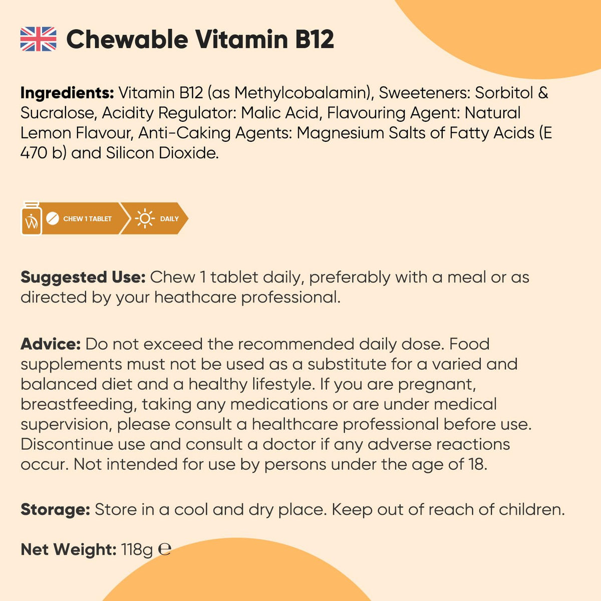 WeightWorld Vitamin B12 Tablets 1000mcg - 1+ Year Supply - 400 Chewable Tablets - Natural Lemon Flavour - Vegan & Gluten-Free - Methylcobalamin Form - B12 Vitamins for Women & Men - Made in the UK