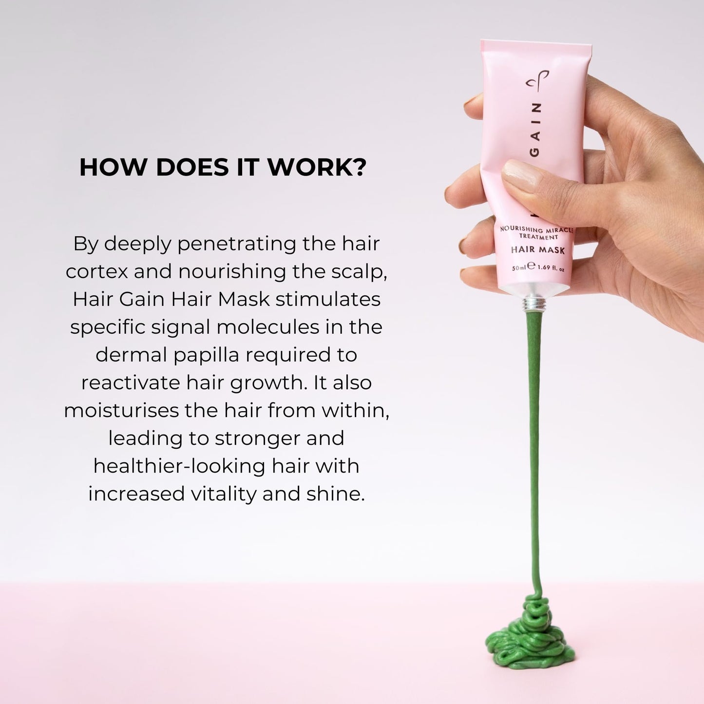 Hair Gain Nourishing Hair Mask - Intense Long-Lasting Hydrating Hair Mask for Dry Damaged Hair, Increased Hair Growth - Deep Conditioning, Moisturising Hair Treatment, Frizz Control, Curly Hair 50ml