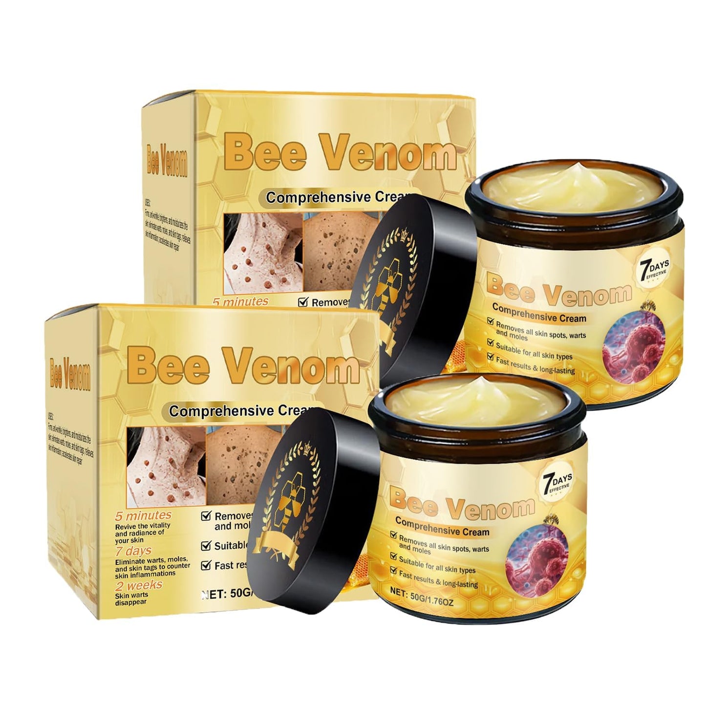 OXGPAL Bee Venom Skin Restoration Cream, Bee Venom Comprehensive Creams, Firming Moisturizing & Repair Reduces Blemishes for All Skin Type (2 Bottle*60ML)