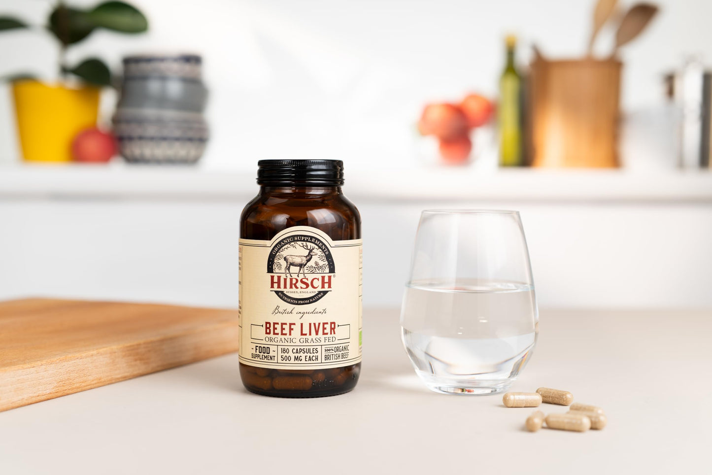 Hirsch Organic UK Grass Fed Beef Liver Supplement - Soil Association Certified 100% Organic and Glyphosate Free & Vitamin & Mineral 3rd Party Tested