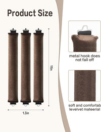 Seritant Heatless Hair Curler to Sleep in – No Heat Satin Heatless Curls Overnight Rods, Jumbo Large Foam Sponge Hair Rollers Curlers for Long Short Hair Volume Women Styling Tools (Brown)