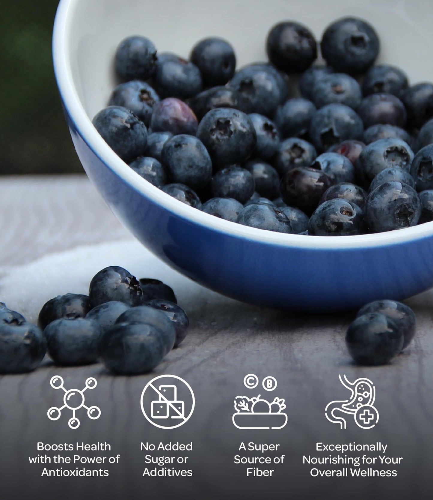 LOOV Wild Blueberry Powder Organic (Pomace Powder), Wild-Crafted from Nordic Forests, Made of Wild Bilberry Skins and Seeds Only, no Added Sugar, High in Fiber, 100 g