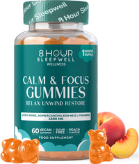 8 Hour Sleepwell Lions Mane Supplement & Mushroom Gummies – High Strength 4300mg with Ashwagandha KSM-66, Zinc, B6 & B12 – 60 Vegan Sugar-Free Gummies for Calm, Focus, Mental Performance & Nervous System Support