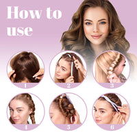 LunarCharm Heatless Curling Headband, Curlers without Heat with Small Hairpin, Overnight No Heat Curls with Thin Sleep Curlers, Pink