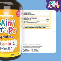 natures aid Natures Aid Mini Drops Sprinkles Vitamin C Powder for Infants & Children, 90g