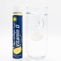 Vitamin Store Vitamin D Effervescent Tablets, 3 Packs of 20 High Strength Vitamin D Supplement - Max Strength 75ug - Lemon & Lime Flavoured Vegan Tablets To Support Bone Health & Healthy Immune System