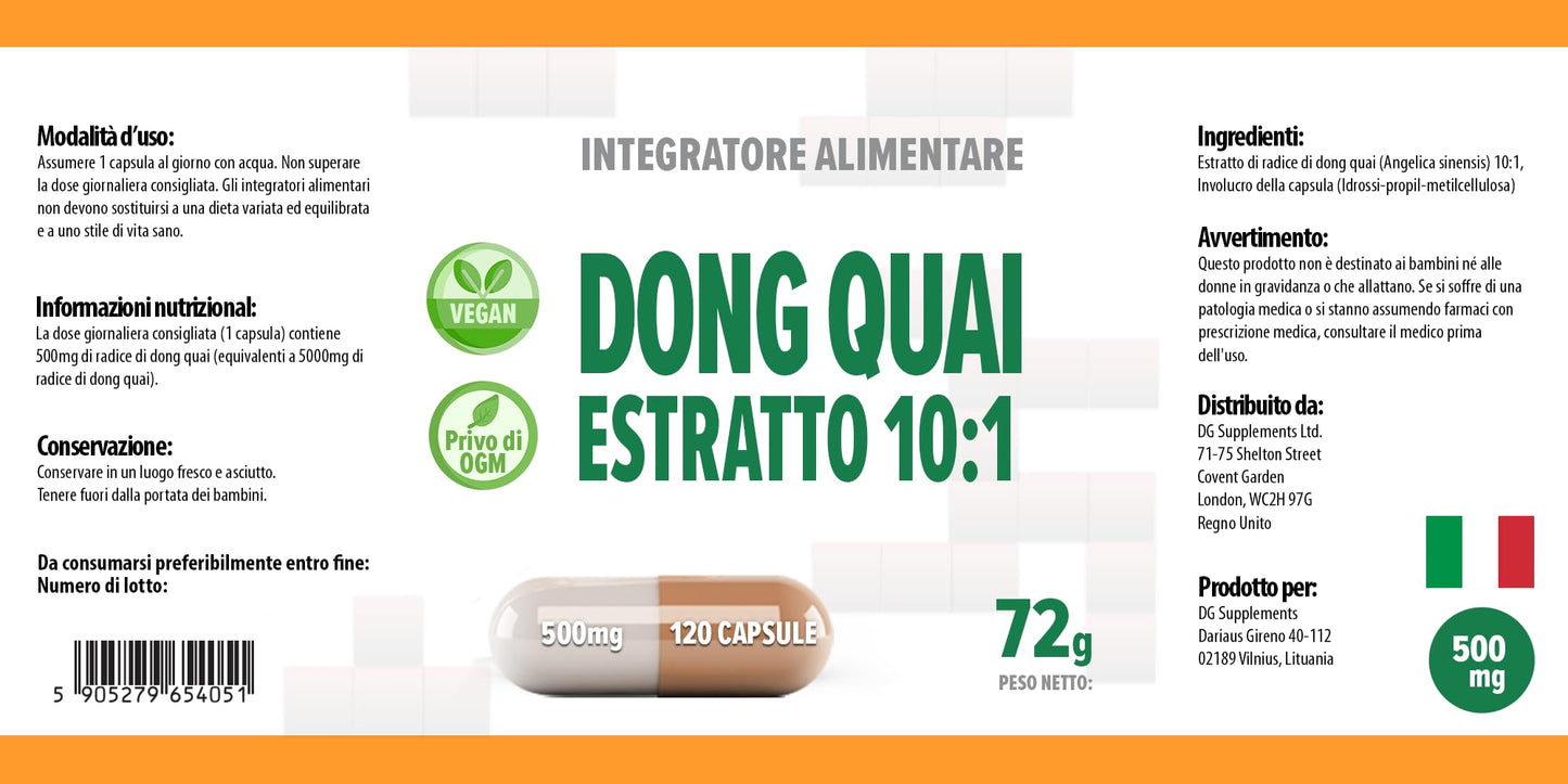 Hepatica Dong Quai 5,000mg | 10:1 Extract (500mg) | 120 Vegan Capsules | High Strength Hormonal & Menstrual Support | 3rd Party Lab Tested