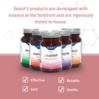 Quest Tum Biotix Gut Health Probiotics Supplements & Balance Gut Flora. 2 Billion CFU Helps Restore Gut Friendly Bacteria. Vegan Multi Strain Probiotic Digestive Supplement (30 Capsules)