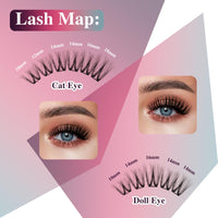 Mayhug MayHug Cluster Lashes 3D Wispy Cluster Lashes Kit Waterproof Lash Clusters 8-18MM C Curl Lashes Cluster 144Pcs Individual Eyelashes Kit with Remover, Bond and Seal (Prism, 4 In 1)