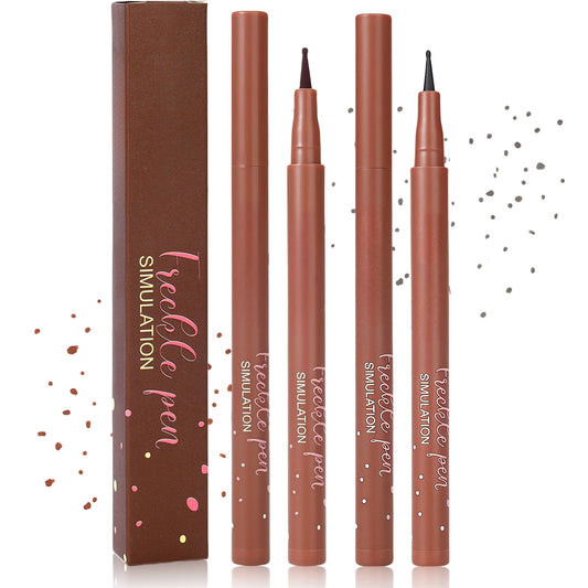 Wormeer 2PCS Freckle Pen - 2 Colors Perfect Fake Freckles Makeup Kit, Waterproof Long-Lasting Quick Dry, Effortless Soft Dot Spot Pen for Realistic Freckles (Grey & Dark Brown)