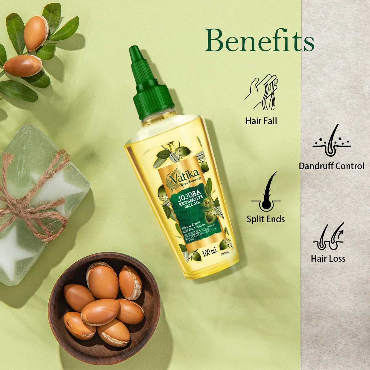 Vatika Naturals Vatika Afro Naturals Jojoba Restorative Hair Oil -100 ml | For Intense Hair Repair & Frizz Control | Nourishing Care For Smooth, Healthy Hair