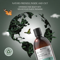 Vis Plantis Mint Shampoo for Oily Hair and Scalp with Zinc - Reduces Dandruff & Controls Sebum - 500ml Natural Shampoo for Greasy Hair and Roots - Silicone & Sulphate Free Itchy Scalp Treatment