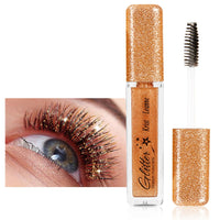 HERBENJOY Waterproof Mascara Gold Lash Mascara Glitter,Lashes Top Coat Shiny Mascara Sparkling Diamond Eyelash For Sensitive Eyes,Zero Clumps Longlasting Smudgeproof Eye Make-Up Girls Gift (Gold)