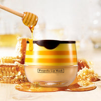 GEEWHILE Lip Mask Honeybalm Lip Balm, Propolis Moisturizing Lip Care Cream for Day&Night Lip Care, Lip Line Reduce, Hydrate & Plump Dry, Chapped Lips