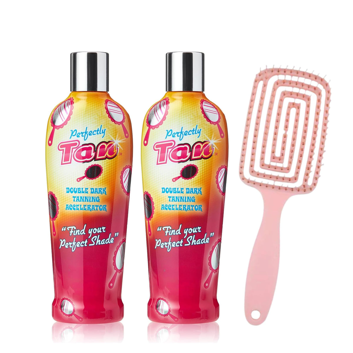 DCF Success Tan Tanning Perfectly Accelerator Lotion 2 Pack – 250ml Each, Ultra-Hydrating Indoor/Outdoor Formula with Aloe Vera, Sunflower & Monoi de Tahiti Oil, Includes Detangling Hair Brush