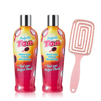 DCF Success Tan Tanning Perfectly Accelerator Lotion 2 Pack – 250ml Each, Ultra-Hydrating Indoor/Outdoor Formula with Aloe Vera, Sunflower & Monoi de Tahiti Oil, Includes Detangling Hair Brush