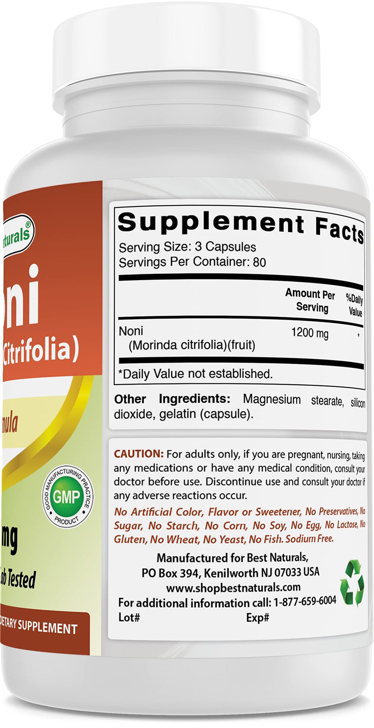 Best Naturals Noni 400 mg 240 Capsules (240 Count (Pack of 2))