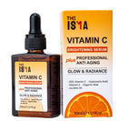 THE ISMA Vitamin C Serum for Face, Anti-Aging, 20% Vitamin C, Hyaluronic Acid, Vitamin E, Brightening Serum for Face/Neck/Eye Contour, All Skin Types 30ml