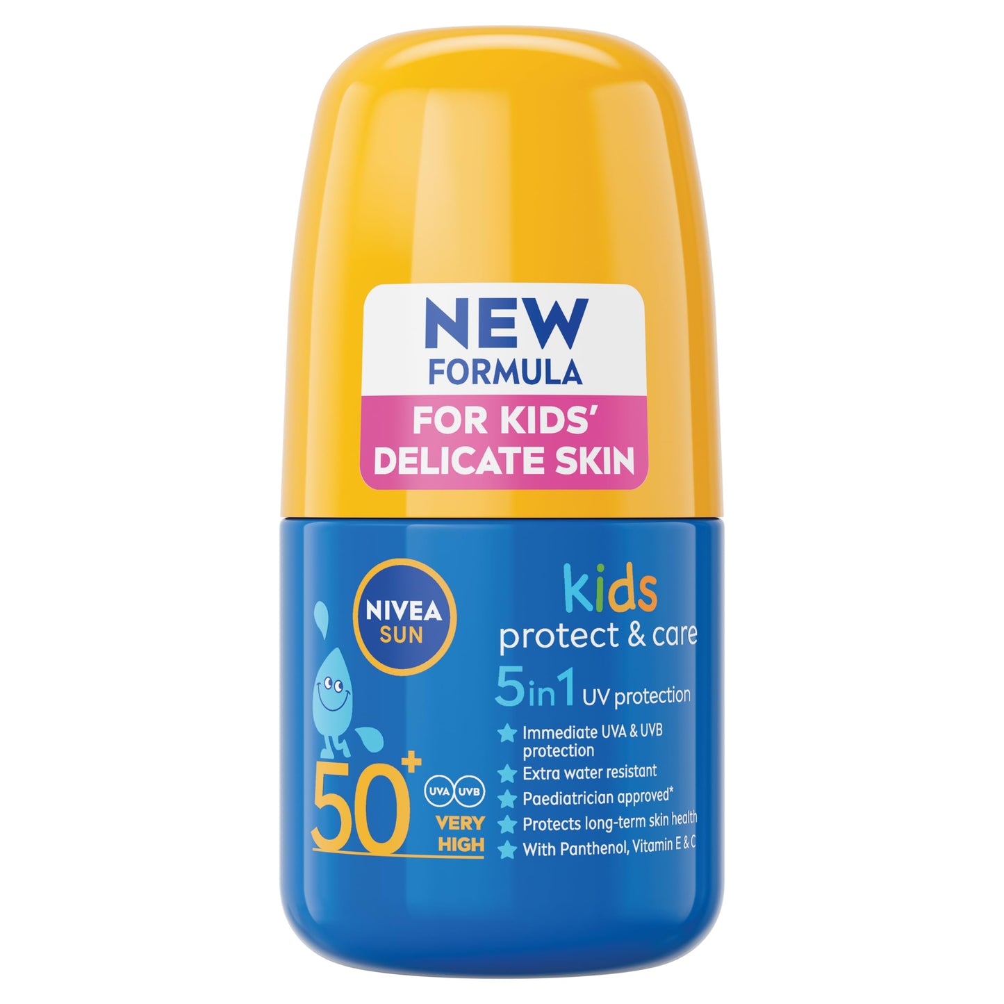 Nivea Sun NIVEA Sun Kids Protect & Care SPF 50+ Roll On (50ml), Sunscreen with SPF 50, Roll-On Kids Sun Cream for Delicate Skin, Immediately Protects Against Sun Exposure