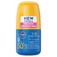 Nivea Sun NIVEA Sun Kids Protect & Care SPF 50+ Roll On (50ml), Sunscreen with SPF 50, Roll-On Kids Sun Cream for Delicate Skin, Immediately Protects Against Sun Exposure