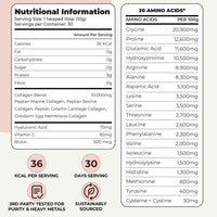 Inspiriko Multi Collagen Powder for Women - 10,000mg Type I, II, III, V & X Hydrolyzed Collagen Supplements for Women with Hyaluronic Acid, Vitamin C, Biotin & Copper, 30 Servings