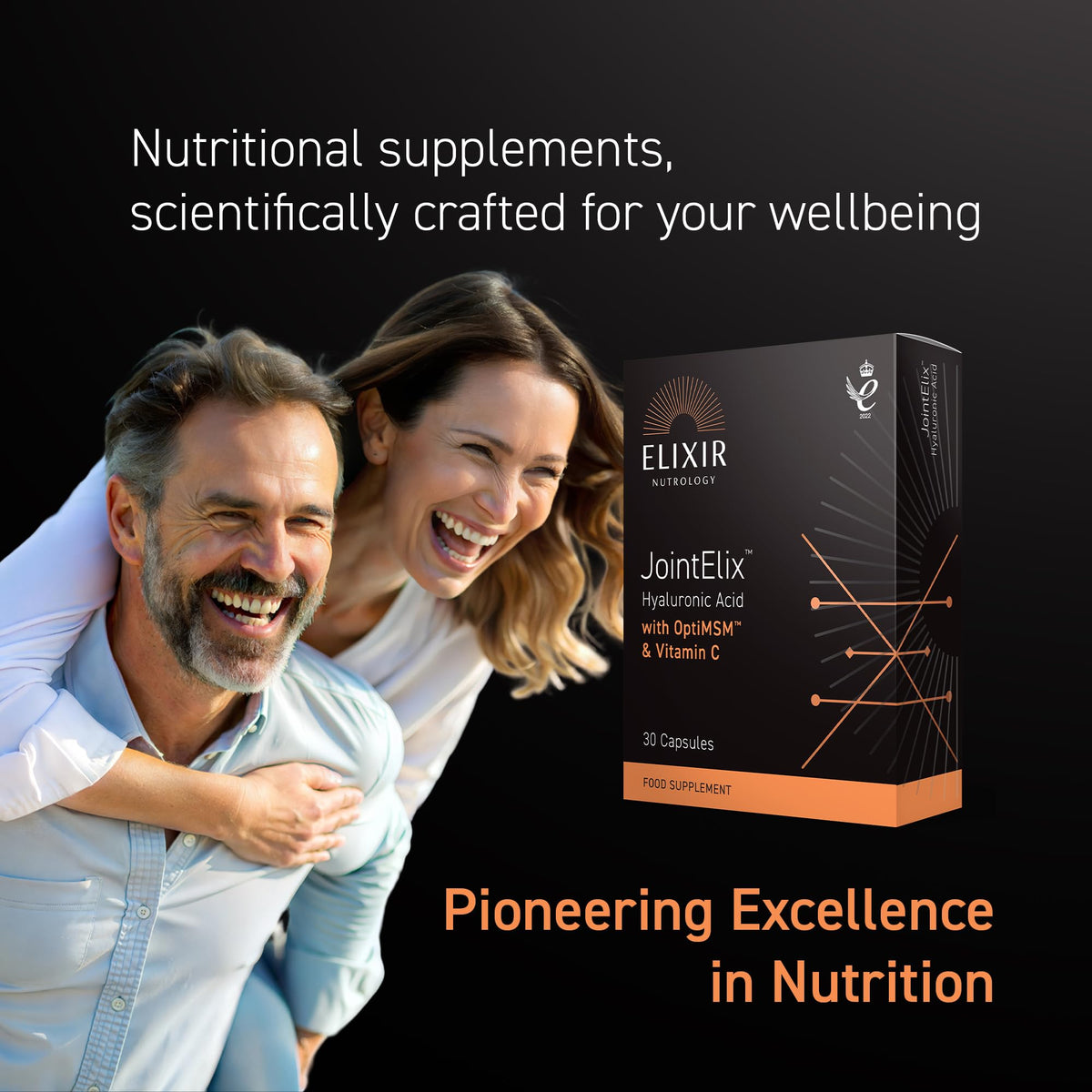 ELIXIR NUTROLOGY Joint Health Support Capsules | Hyaluronic Acid, Vitamin C & OptiMSM | Supports Normal Collagen Formation for Cartilage | Daily Joint & Mobility Nutrition for Adults | 30 Vegan Capsules | UK Made