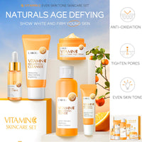 HAORQEE Skin Care Sets & Kits for Teenage Girls Gifts, Vitamin C Skincare Set Simple Beauty Pamper Anti-Ageing,Brightening,Moisturising Gift Sets for Women, Includes Cleanser-Toner-Serum-Eye Cream-Serum Cream