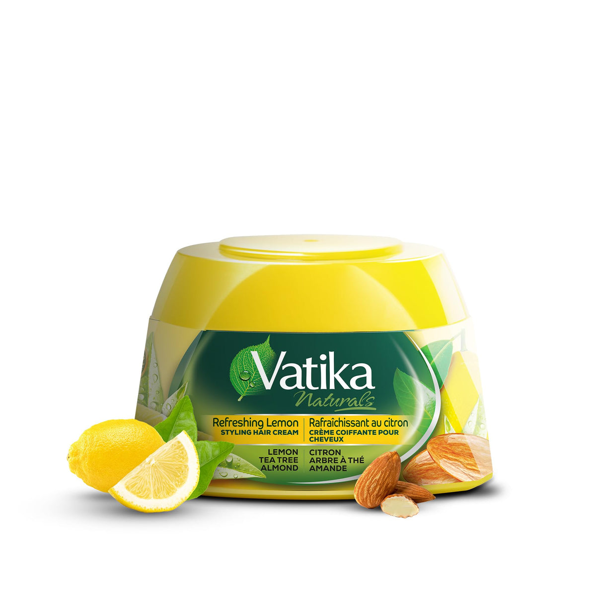 Vatika Naturals Hair Cream - Refreshing Lemon (210ml) | Enriched with Lemon, Tea Tree & Almond for Naturally Stylish, Problem-Free Hair
