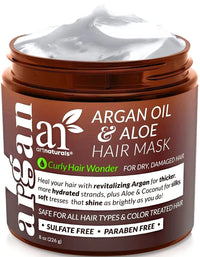 Artnaturals ArtNaturals Argan Hair Mask – (8 Fl Oz / 236ml) – Deep Conditioner Treatment - Organic Jojoba Oil, Aloe Vera, Keratin - Repair Dry, Damaged, Color Treated, Natural Hair Growth - Sulfate Free