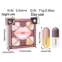 KISSIO Lip Plumper Set,Natural Lip Plumpers and Care,Lips Gloss,Moisturizing Day and Night,4PCS Lips Plumper,Cruelty Free(Clear, 4pcs)