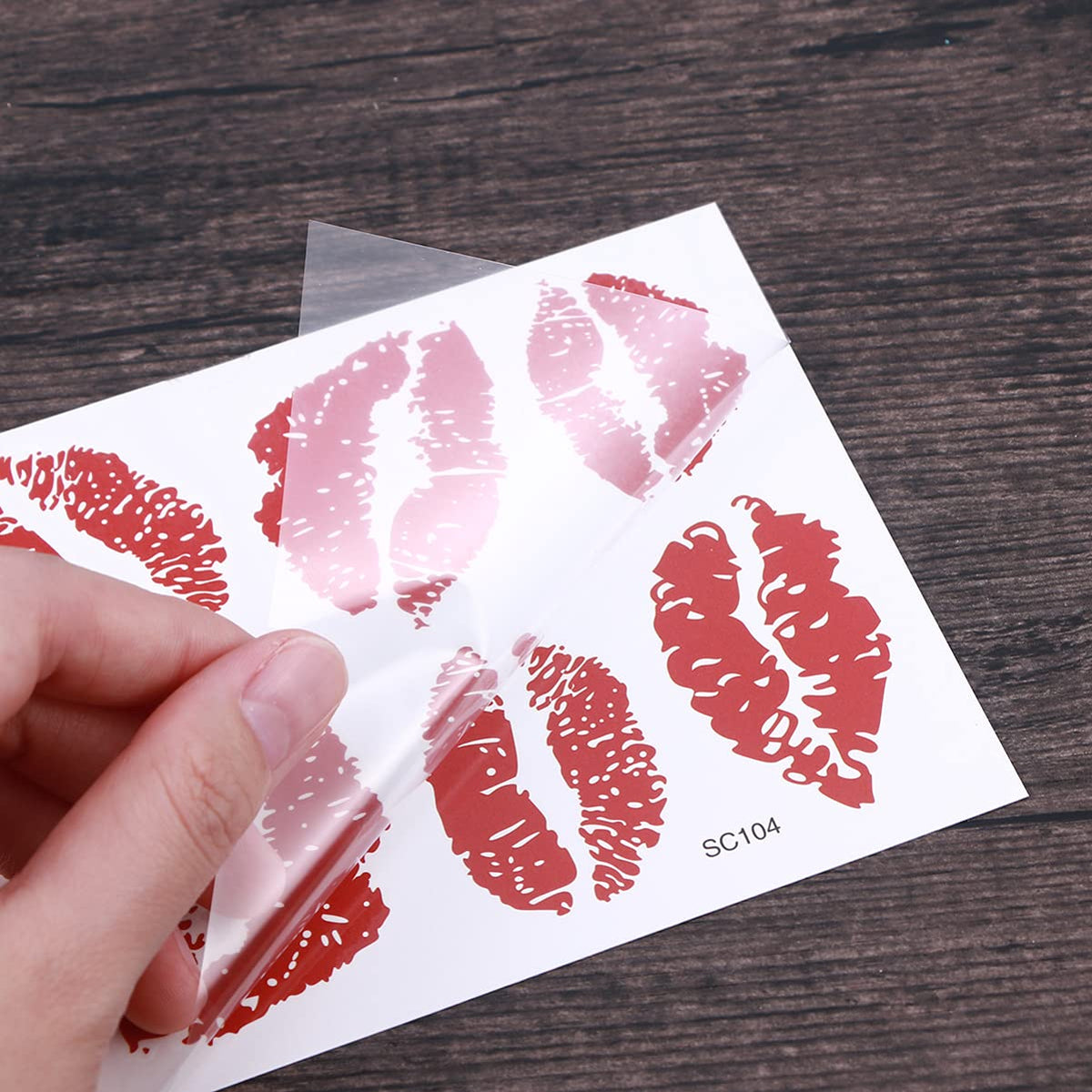 Healifty 6pcs Red Lip Stickers Kiss Stickers Decals Temporary Tattoo Stickers Waterproof Tattoo Decorative Stickers for Neck Leg Face Chest Water Bottle