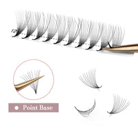 Higu clace Higu Clace 10D 0.07 C Curl Mix 10-15mm Volume Eyelash Extensions With Pointed Base Middle Stem (10D 0.07 C Mix 10-15)