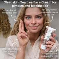Australian Bodycare Face Cream 100ml - Moisturiser spot treatment, pimple, oily, acne prone skin. Tea Tree Cream Face Moisturiser. Spot Cream and anti blemish moisturiser. 100% Natural Tea Tree Oil.