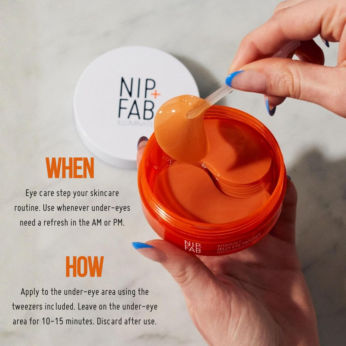 Nip+Fab Vitamin C Jelly Eye Patches, Brightening and Hydrating, 20 pairs