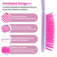 Maxmana Secret Detangler Hair brush,Detangling Brush, Massage Curl Comb for for Women, Men,Girls and Kids for Natural Curly Wet Dry Thick Straight Long Hair (GREEN+ROSE RED)